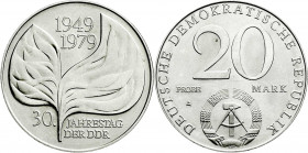 Münzen der Deutschen Demokratischen Republik
Gedenkmünzen der DDR
20 Mark 1979 A, Blattprobe.
prägefrisch. Jaeger 1573 P. 