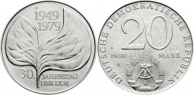 Münzen der Deutschen Demokratischen Republik
Gedenkmünzen der DDR
20 Mark 1979 A, Blattprobe.
prägefrisch. Jaeger 1573 P. 