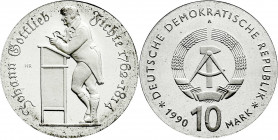 Münzen der Deutschen Demokratischen Republik
Gedenkmünzen der DDR
10 Mark 1990 A, Fichte.
Polierte Platte, etwas Patina. Jaeger 1636. 