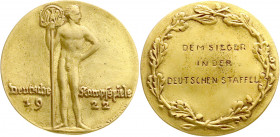 Orden und Ehrenzeichen
Deutschland
Weimarer Republik, 1919-1933
Bronzegußmedaille 1922 von Schmarje. Deutsche Kampfspiele, verliehen an den Sieger ...