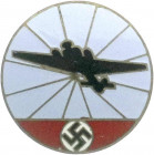 Orden und Ehrenzeichen
Deutschland
Drittes Reich, 1933-1945
Emaill. Abzeichen des Flugmeldedienstes (1933/1945). Junkers Ju 52 über Hakenkreuz. 27 ...