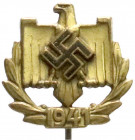 Orden und Ehrenzeichen
Deutschland
Drittes Reich, 1933-1945
NSRL-Leistungsabzeichen in Bronze (schwarzes HK) 1941. vorzüglich. Hüsken 8757jc (Abb. ...