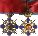 Orden und Ehrenzeichen
Rumänien
Orden des Sterns von Rumänien, Kommandeurskreuz 1877 mit der Krone am Bande. Ausführung 1932-1946. Hersteller C.F. Z...