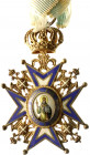 Orden und Ehrenzeichen
Serbien
St. Sava-Orden, Ritterkreuz 5. Klasse, 2. Modell 1883 (verliehen ab 1915) mit beweglicher Krone am Dreiecksband.
vor...