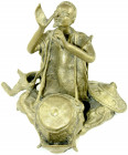 Varia
Skulpturen und Plastiken
Bronzeskulptur eines Trommlers, wohl 20. Jh., Westafrika, vermutlich von einem Ashanti-Künstler in Ghana. Höhe 21 cm...