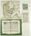 Varia
Lots Varia
Interessanter Papierposten mit u.a. handkolor. Kupferstich-Landkarte von Dänemark 1789, Münzverruf 1739 und amtlichem Schreiben, da...