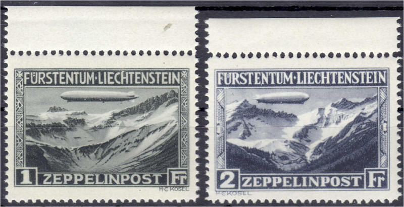 Briefmarken
Ausland
Liechtenstein
1 Fr. und 2 Fr. Graf Zeppelin 1931, komplet...