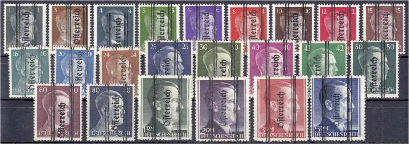 Briefmarken
Ausland
Österreich
Grazer-Aufdruck 1945, zwei postfrische Sätze, ...
