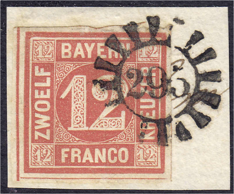 Briefmarken
Deutschland
Altdeutschland
12 Kreuzer 1850, sauber gestempelt auf...
