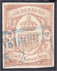 Briefmarken
Deutschland
Altdeutschland
2 Groschen 1861, allseits voll bis breitrandig, blauer Ra2 Stempel ,,HOHENKIRCHEN 8/2", schönes Luxusstück f...