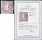 Briefmarken
Deutschland
Altdeutschland
70 Kreuzer 1873, voll- bis breitrandig, links und unten mit vollständiger Trennungslinie, frische Farbe, Prä...
