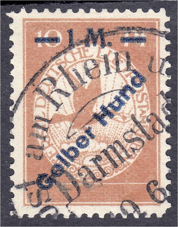 Briefmarken
Deutschland
Deutsches Reich
Gelber Hund 1912, sauber gestempelt, ...