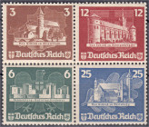 Briefmarken
Deutschland
Deutsches Reich
Ostropa-Marken 1935, postfrisches Herzstück aus Block 3.
** Michel 576-579. 