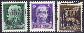 Briefmarken
Deutschland
Deutsche Auslandspostämter und Kolonien
Flugpostmarken der Ionischen Inseln 1943, kompletter Satz in postfrischer Erhaltung...