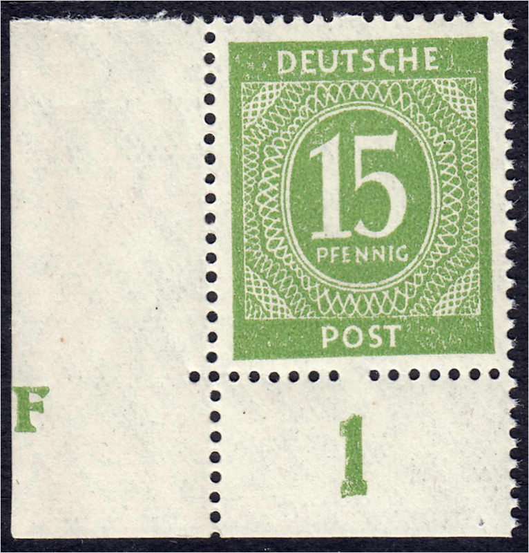 Briefmarken
Deutschland
Alliierte Besetzung (Gemeinschaftsausgaben)
15 Pfg. Z...