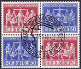 Briefmarken
Deutschland
Alliierte Besetzung (Gemeinschaftsausgaben)
Exportmesse Hannover 1948, sauber gestempelter Viererblock ,,V Zd 2", bestens g...