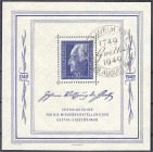 Briefmarken
Deutschland
Alliierte Besetzung (Sowjetische Zone)
Goethe-Block 1949, sauber mit Sonderstempel. Fotoattest Weigelt BPP >einwandfrei<. M...