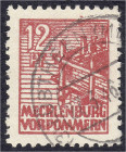 Briefmarken
Deutschland
Alliierte Besetzung (Sowjetische Zone)
12 Pf. Abschiedsserie 1946, sauber gestempelt, Farbe ,,zb rot", bestens geprüft Kram...