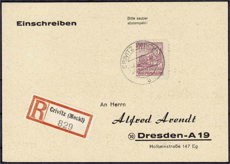 Briefmarken
Deutschland
Alliierte Besetzung (Sowjetische Zone)
40 Pf. Abschie...