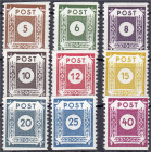 Briefmarken
Deutschland
Alliierte Besetzung (Sowjetische Zone)
Ziffernserie (Großröhrsdorf) 1945, kompletter Satz in postfrischer Luxuserhaltung, n...