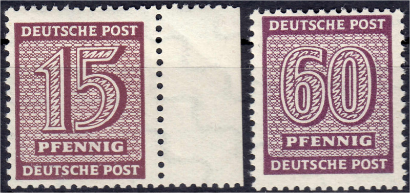 Briefmarken
Deutschland
Alliierte Besetzung (Sowjetische Zone)
15 Pf. und 60 ...