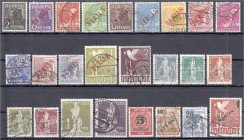 Briefmarken
Deutschland
Berlin
Rotaufdruck, Weltpostverein, Grünaufdruck 1949, drei sauber gestempelte Sätze, Rotaufdruck 2 Pf.-8 Pf., 25 Pf.-50 Pf...