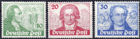 Briefmarken
Deutschland
Berlin
Goethe 1949, kompletter Satz in postfrischer Erhaltung, jeder Wert tiefst geprüft Schlegel BPP. Mi. 320,-€.
** Mich...