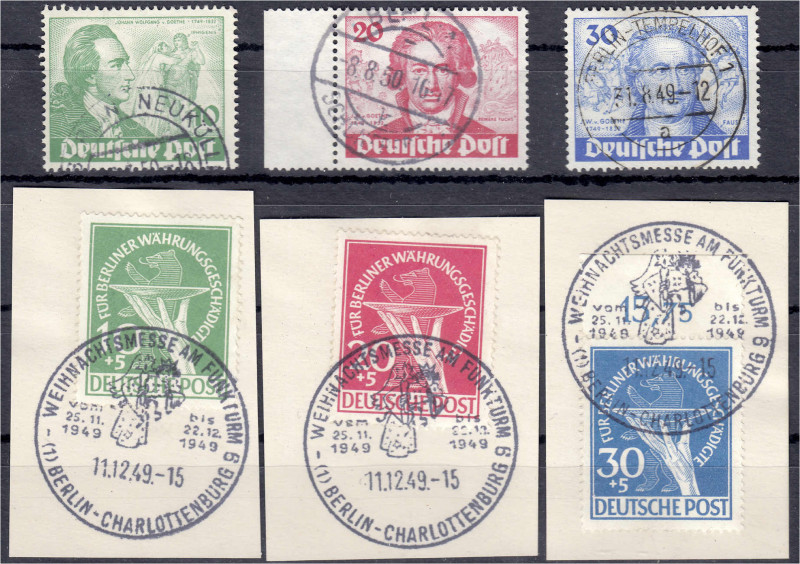 Briefmarken
Deutschland
Berlin
Goethe und Währungsgeschädigte 1949, zwei saub...
