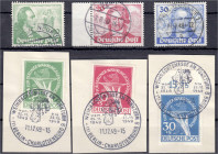 Briefmarken
Deutschland
Berlin
Goethe und Währungsgeschädigte 1949, zwei sauber gestempelte Sätze, bis auf 30 Pf. Goethe jeder Wert geprüft Schlege...