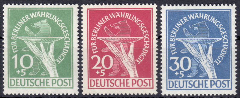Briefmarken
Deutschland
Berlin
Währungsgeschädigte 1949, postfrische Luxuserh...