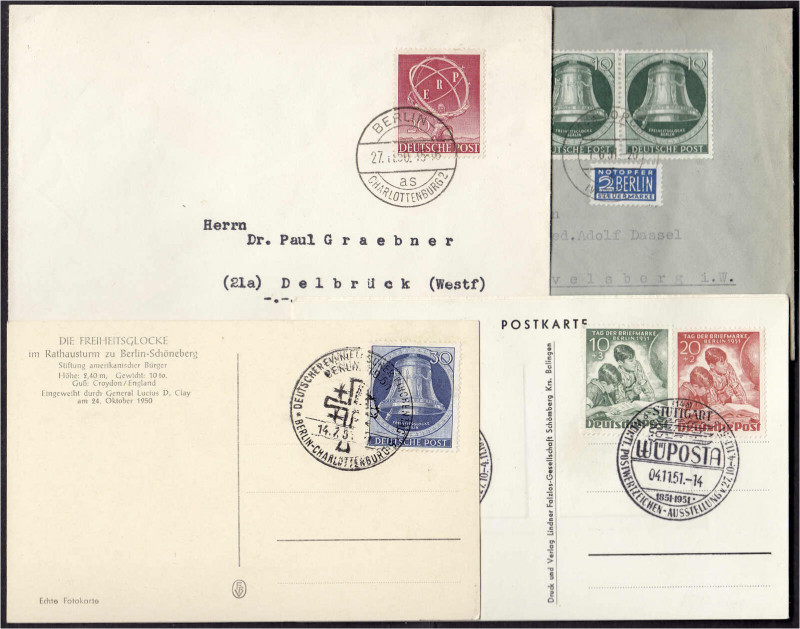 Briefmarken
Deutschland
Berlin
ERP, Tag der Briefmarke, 10 Pf. u. 30 Pf. Gloc...