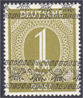 Briefmarken
Deutschland
Alliierte Besetzung (Amerikanische u. Brit. Zone)
1 RM Bandaufdruck 1948, postfrisch mit Posthörnchen-Bandaufdruck. Fotoatt...