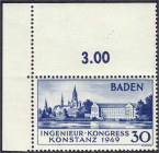 Briefmarken
Deutschland
Alliierte Besetzung (Französische Zone)
Ingenieur-Kongress in Konstanz 1949, postfrische Luxuserhaltung, Type II, linke obe...