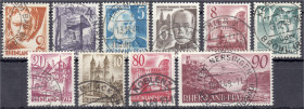 Briefmarken
Deutschland
Alliierte Besetzung (Französische Zone)
Persönlichkeiten und Ansichten 1948, kompletter Satz in gestempelter Erhaltung, Nr....