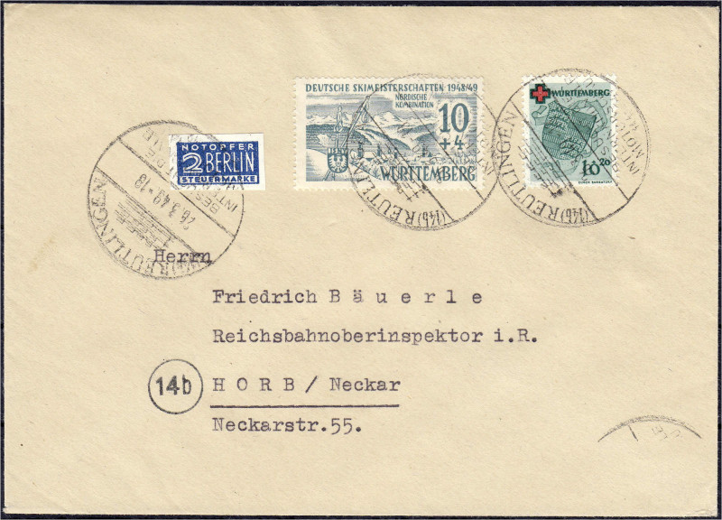 Briefmarken
Deutschland
Alliierte Besetzung (Französische Zone)
10 + 20 Pf. D...