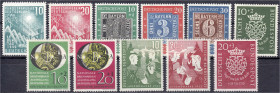 Briefmarken
Deutschland
Bundesrepublik Deutschland
Bundestag, 100 Jahre d. Briefmarken, S. Bach, NBA und Bundesjugendplan 1949/1952, fünf komplette...