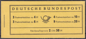 Briefmarken
Deutschland
Bundesrepublik Deutschland
Posthorn-Markenheftchen 1951, sauber in postfrischer Erhaltung. Mi. 900,-€.
** Michel MH 1. 