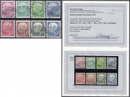 Briefmarken
Deutschland
Bundesrepublik Deutschland
Heuß-Lumogen 1954/60, komplett in gestempelter Erhaltung. Fotobefund Schlegel BPP >einwandfrei<....