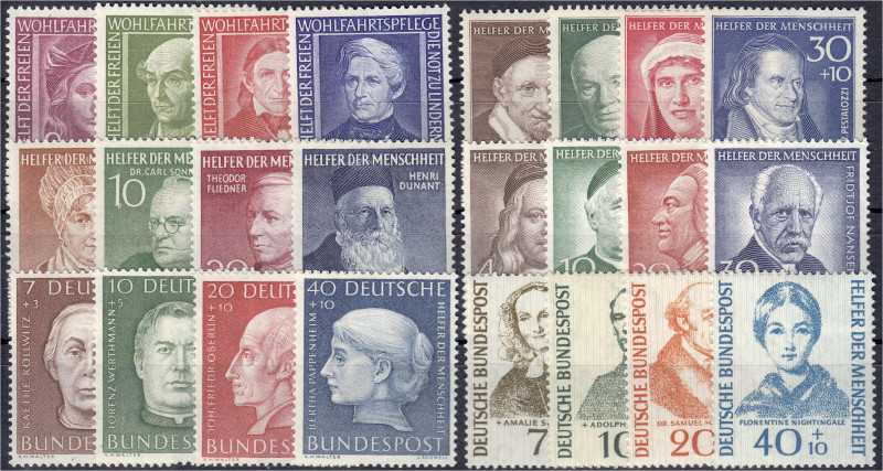 Briefmarken
Deutschland
Bundesrepublik Deutschland
Wohlfahrtssätze 1949-1955,...