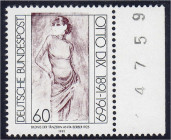 Briefmarken
Deutschland
Bundesrepublik Deutschland
100. Geburtstag von Otto Dix 1991, postfrische Luxuserhaltung, Seitenrandstück, die Farbe Lebhaf...