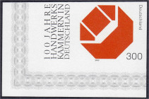 Briefmarken
Deutschland
Bundesrepublik Deutschland
100 Jahre Handwerkskammern in Deutschland 2000, postfrische Luxuserhaltung, ungezähnt aus der li...