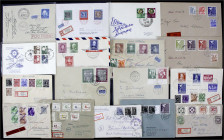 Briefmarken
Briefe
Lots und Sammlungen Deutschland (alphabetisch)
Deutschland nach 1945: Kleine Schachtel mit ca. 100 Belegen, dabei Zehnfach-Frank...