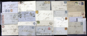 Briefmarken
Briefe
Lots und Sammlungen Allgemein
Alle Welt: Schachtel mit ca. 150 Belegen ab der Klassik, dabei Altdeutschland, Frankreich mit Bord...