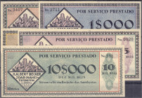 Banknoten
Ausland
Brasilien
5 Scheine H. Albert Becker Idar-Tiefenstein: 500, 1000 2000, 5000, und 10000 Reis o.D. einlösbar für Amethyste. Pick-
...