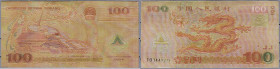 Banknoten
Ausland
China
100 Yuan Gedenkausgabe zum Millenium 2000. Orange (Gold), rot und grün. Drache/Millenium Monument Beijing. Polymer-Plastik....