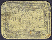Banknoten
Ausland
Estland
Dorpat, Ledergeld der Stadtkasse zu 2 Rubel 1818. Grünes Leder. Ross. 201.
III-IV, selten