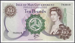 Banknoten
Ausland
Insel Man
10 Pounds o.D. (1979). Without prefix.
I, sehr selten. Pick 36a. 