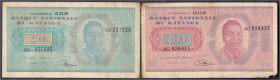 Banknoten
Ausland
Katanga
2 Scheine: 20 Francs 21.11.1960 und 50 Francs 10.11.1960.
beide IV, selten. Pick 6 und 7. 
