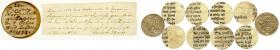 Banknoten
Ausland
Niederlande
Leyden: Belagerung durch die Spanier, 1/4 Gulden = 5 Stuiver 1574, mit Gegenstempel (Löwe im Oval). Münzähnliches Zah...