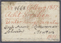 Banknoten
Altdeutschland
Colberg (Festung)
03.05.2021: Pick- und Grabowski-Nr. vertauscht

Kön. Preus. Gouvernement, 8 Groschen "Kommissions-Kupo...